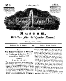 Museum, Blätter für bildende Kunst, Nr. 5, 4 Februar 1833, 1 Jhrg.