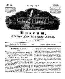 Museum, Blätter für bildende Kunst, Nr. 9, 4 März 1833, 1 Jhrg.