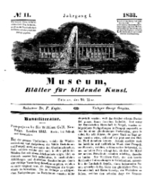Museum, Blätter für bildende Kunst, Nr. 11, 18 März 1833, 1 Jhrg.