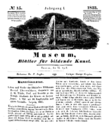 Museum, Blätter für bildende Kunst, Nr. 15, 15 April 1833, 1 Jhrg.