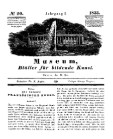 Museum, Blätter für bildende Kunst, Nr. 20, 20 Mai 1833, 1 Jhrg.
