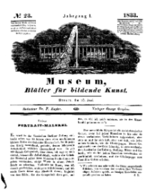Museum, Blätter für bildende Kunst, Nr. 23, 10 Juni 1833, 1 Jhrg.