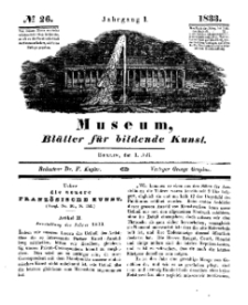Museum, Blätter für bildende Kunst, Nr. 26, 1 Juli 1833, 1 Jhrg.