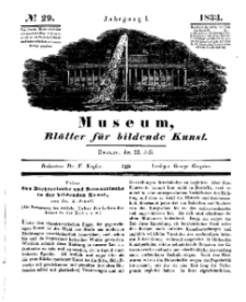Museum, Blätter für bildende Kunst, Nr. 29, 22 Juli 1833, 1 Jhrg.