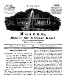 Museum, Blätter für bildende Kunst, Nr. 35, 2 September 1833, 1 Jhrg.