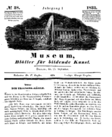 Museum, Blätter für bildende Kunst, Nr. 38, 23 September 1833, 1 Jhrg.