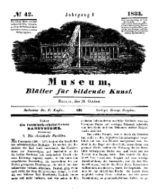 Museum, Blätter für bildende Kunst, Nr. 42, 21 October 1833, 1 Jhrg.