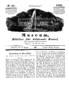 Museum, Blätter für bildende Kunst, Nr. 46, 18 November 1833, 1 Jhrg.