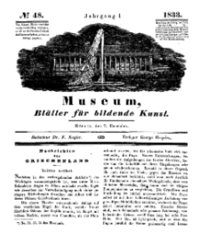Museum, Blätter für bildende Kunst, Nr. 48, 2 December 1833, 1 Jhrg.