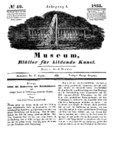 Museum, Blätter für bildende Kunst, Nr. 49, 9 December 1833, 1 Jhrg.