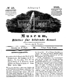 Museum, Blätter für bildende Kunst, Nr. 52, 30 December 1833, 1 Jhrg.