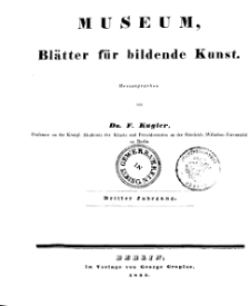 Museum, Blätter für bildende Kunst, Inhalt, 3 Jhrg.