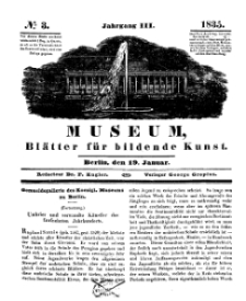 Museum, Blätter für bildende Kunst, Nr. 3, 19 Januar 1835, 3 Jhrg.