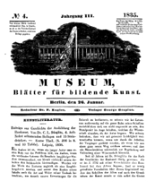 Museum, Blätter für bildende Kunst, Nr. 4, 26 Januar 1835, 3 Jhrg.