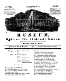 Museum, Blätter für bildende Kunst, Nr. 9, 2 März 1835, 3 Jhrg.