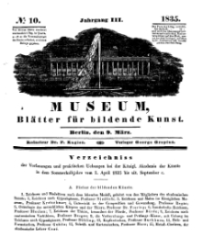 Museum, Blätter für bildende Kunst, Nr. 10, 9 März 1835, 3 Jhrg.