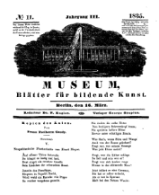 Museum, Blätter für bildende Kunst, Nr. 11, 16 März 1835, 3 Jhrg.