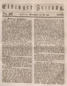 Elbinger Zeitung, No. 86 Sonnabend, 28. Juli 1849