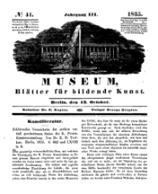 Museum, Blätter für bildende Kunst, Nr. 41, 12 October 1835, 3 Jhrg.