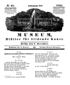 Museum, Blätter für bildende Kunst, Nr. 49, 7 December 1835, 3 Jhrg.