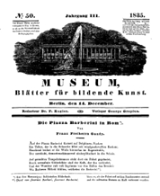 Museum, Blätter für bildende Kunst, Nr. 50, 14 December 1835, 3 Jhrg.