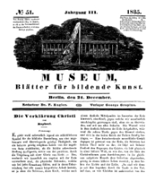 Museum, Blätter für bildende Kunst, Nr. 51, 21 December 1835, 3 Jhrg.