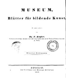 Museum, Blätter für bildende Kunst, Inhalt, 4 Jhrg.