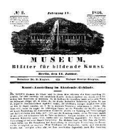 Museum, Blätter für bildende Kunst, Nr. 2, 11 Januar 1836, 4 Jhrg.