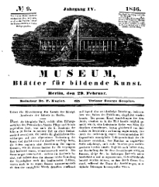 Museum, Blätter für bildende Kunst, Nr. 9, 29 Februar 1836, 4 Jhrg.