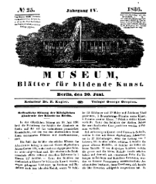 Museum, Blätter für bildende Kunst, Nr. 25, 20 Juni 1836, 4 Jhrg.