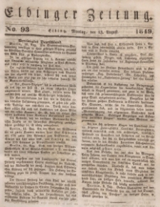 Elbinger Zeitung, No. 93 Montag, 13. August 1849