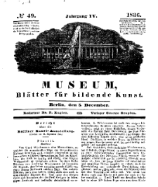Museum, Blätter für bildende Kunst, Nr. 49, 5 December 1836, 4 Jhrg.