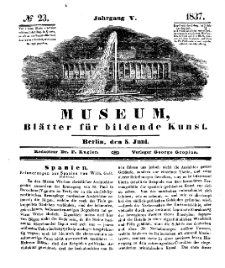 Museum, Blätter für bildende Kunst, Nr. 23, 5 Juni 1837, 5 Jhrg.