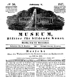 Museum, Blätter für bildende Kunst, Nr. 50, 11 December 1837, 5 Jhrg.