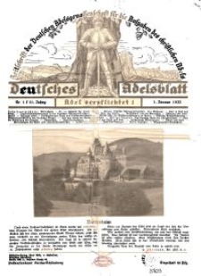 Deutsches Adelsblatt, Nr. 1, 51 Jahrg., 1 Januar 1933