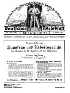 Deutsches Adelsblatt, Nr. 2, 51 Jahrg., 7 Januar 1933