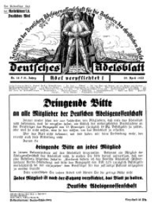 Deutsches Adelsblatt, Nr. 18, 51 Jahrg., 29 April 1933