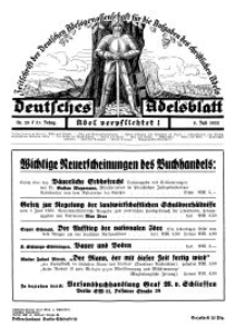 Deutsches Adelsblatt, Nr. 28, 51 Jahrg., 8 Juli 1933