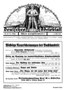 Deutsches Adelsblatt, Nr. 28, 51 Jahrg., 8 Juli 1933