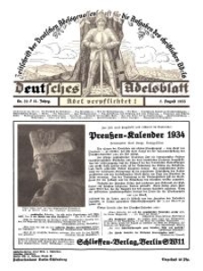 Deutsches Adelsblatt, Nr. 32, 51 Jahrg., 5 August 1933