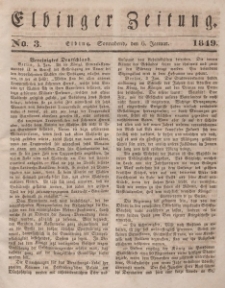 Elbinger Zeitung, No. 3 Sonnabend, 6. Januar 1849