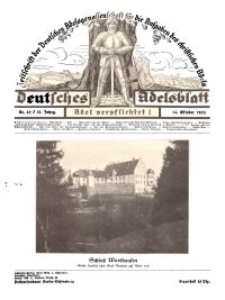 Deutsches Adelsblatt, Nr. 42, 51 Jahrg., 14 Oktober 1933