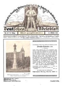 Deutsches Adelsblatt, Nr. 43, 51 Jahrg., 21 Oktober 1933