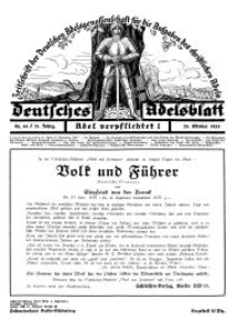 Deutsches Adelsblatt, Nr. 44, 51 Jahrg., 28 Oktober 1933
