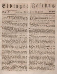 Elbinger Zeitung, No. 5 Donnerstag, 11. Januar 1849