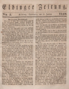 Elbinger Zeitung, No. 5 Donnerstag, 11. Januar 1849