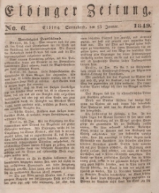 Elbinger Zeitung, No. 6 Sonnabend, 13. Januar 1849
