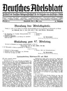 Deutsches Adelsblatt, Nr. 20, 52 Jahrg., 12 Mai 1934