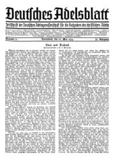 Deutsches Adelsblatt, Nr. 22, 52 Jahrg., 26 Mai 1934