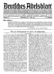 Deutsches Adelsblatt, Nr. 28, 52 Jahrg., 7 Juli 1934
